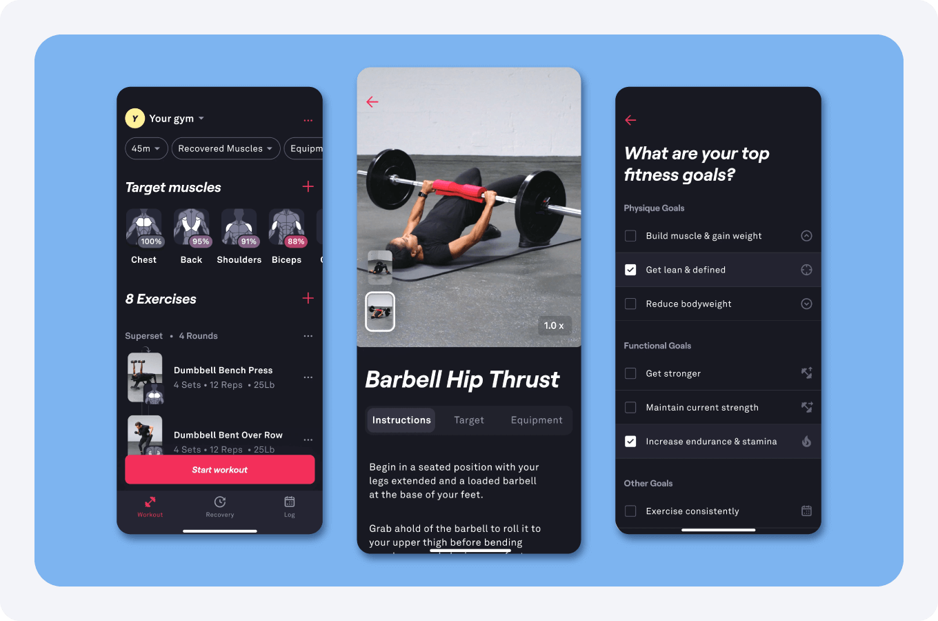 Screenshot of the Fitbod app