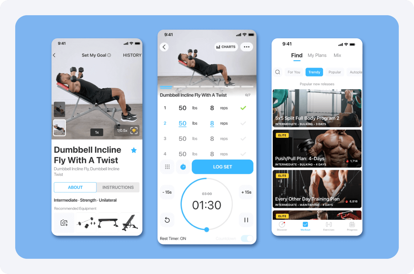 Screenshot of the JEFIT app