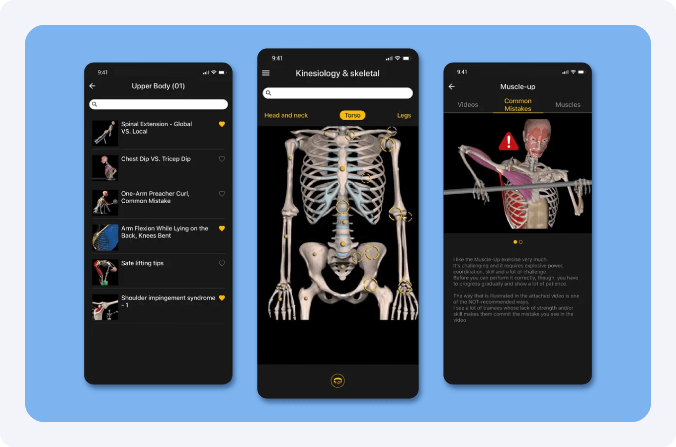 Screenshot of the Muscle and Motion app